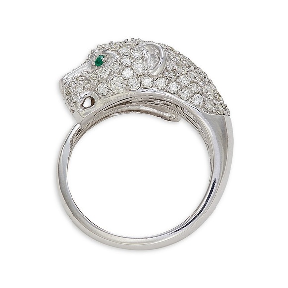 Effy Signature 14K White Gold Diamond Panther Ring - Picture 1 of 6